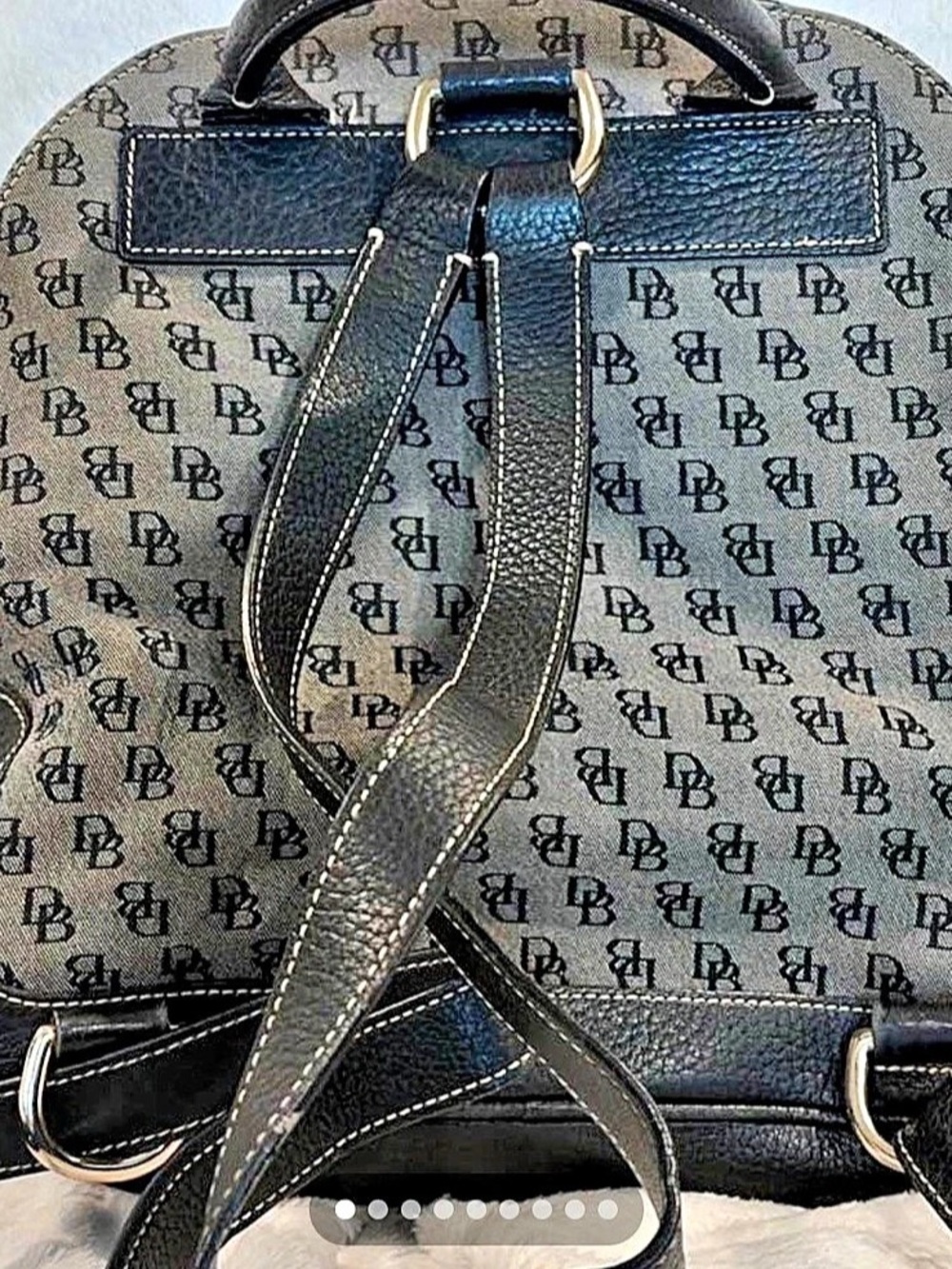 Dooney & Bourke Monogram Backpack in Black & Brown